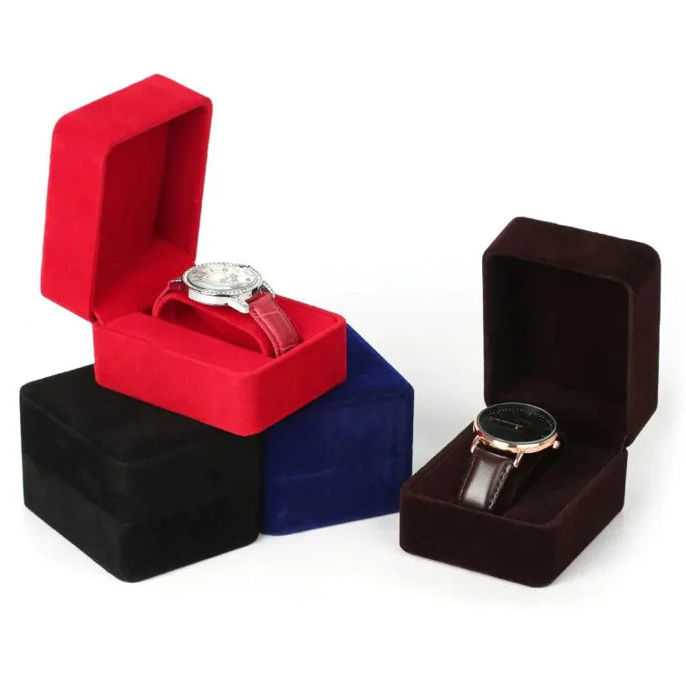 Boîte Montre Velours Coins Arrondis Premium