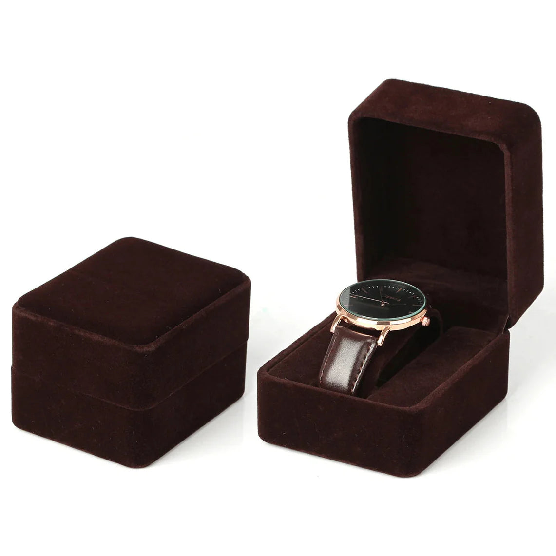 Boîte Montre Velours Coins Arrondis Premium