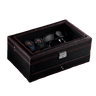 Coffret Montre Carbone Noir 6 Slots Tiroir Lunettes