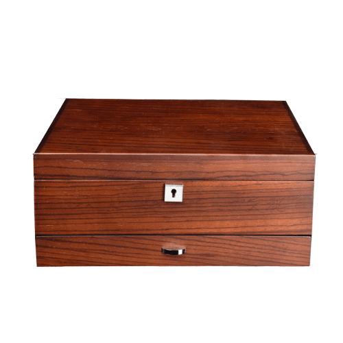 Coffret Montre Bois 10 Slots Tiroir Serrure