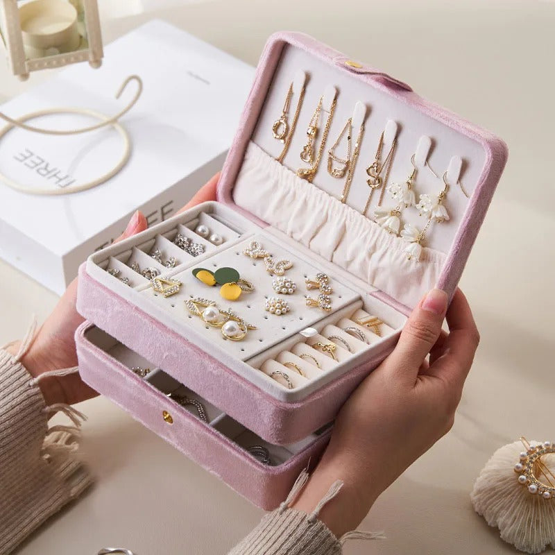 Boîte à Bijoux Voyage Velours Compacte