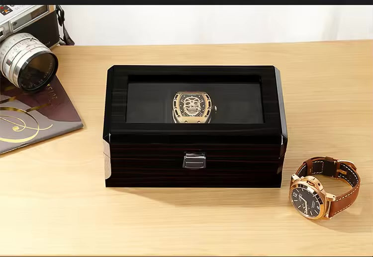 Coffret Montres Bois Naturel 3 Places Velours