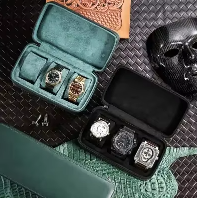 Étui Montre Cuir Signature 3 Places Voyage