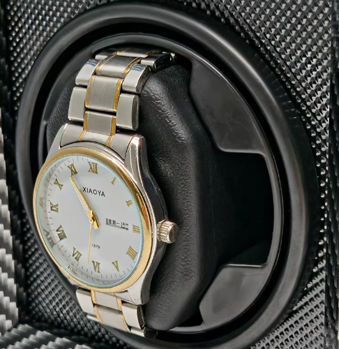 Remontoir Montre Cuir Fibre Carbone 1 Place