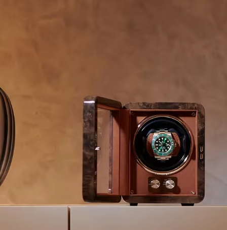 Remontoir Velours Orange Montre Automatique Silencieux