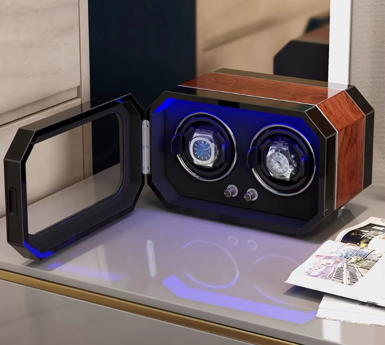 Remontoir Montre Automatique Bois Vitrine 6 Places