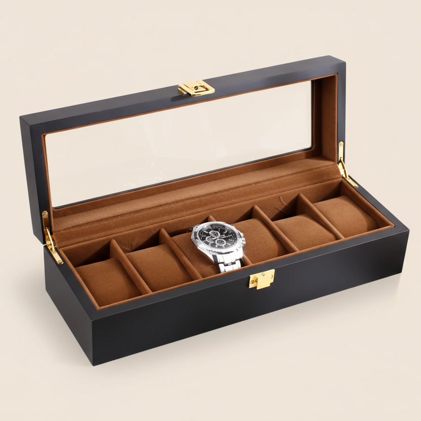 Boîte Montre Bois Naturel Aurum Prestige