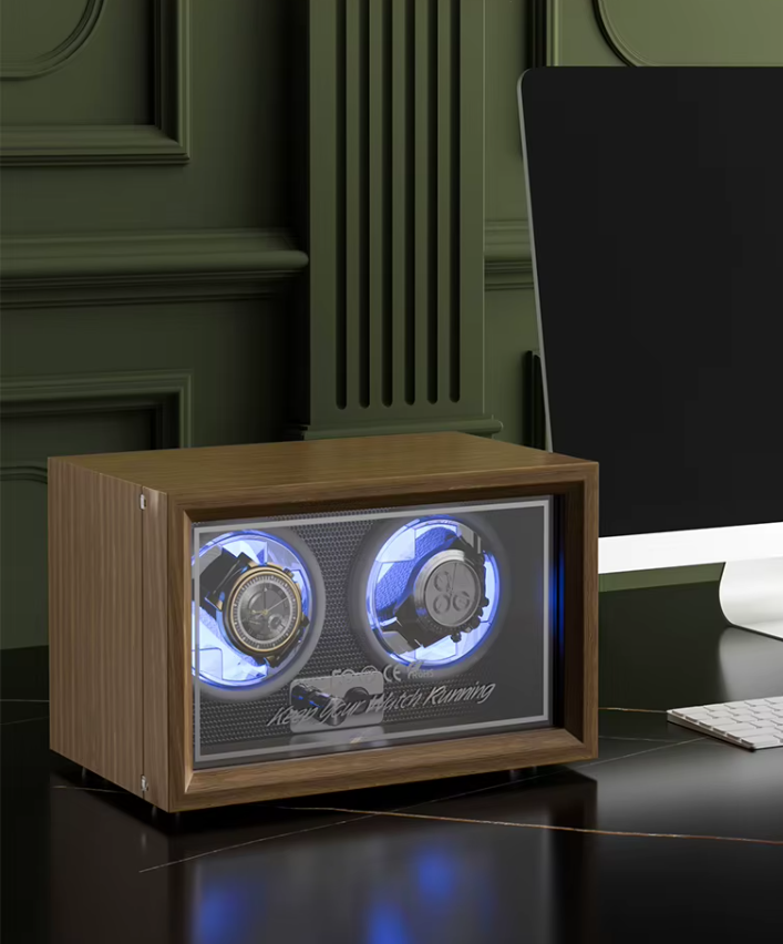 Coffre Fort Montre Bois Ardoise Vitrine Verre