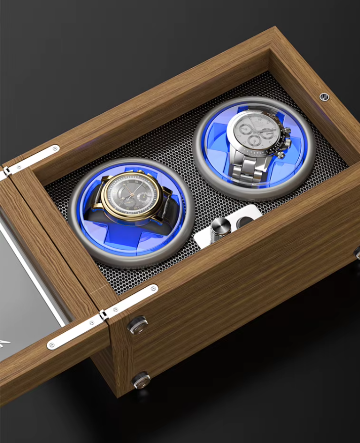 Coffre Fort Montre Bois Ardoise Vitrine Verre
