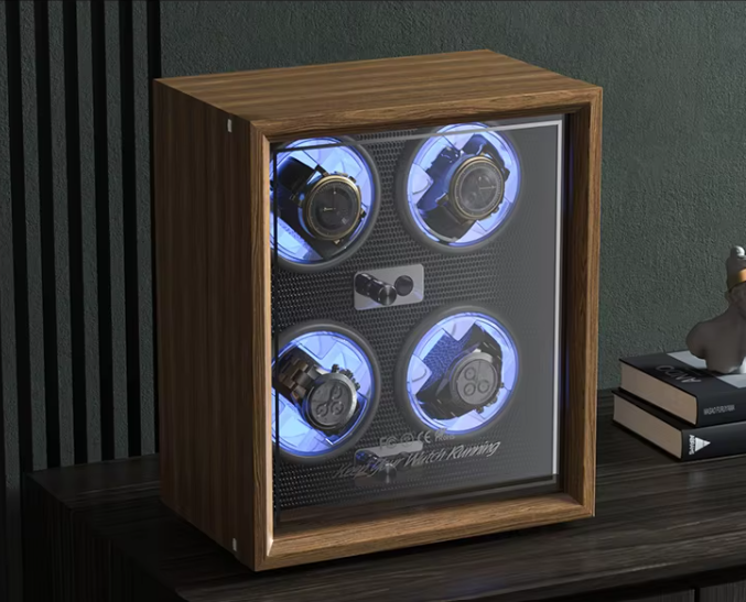 Coffre Fort Montre Bois Ardoise Vitrine Verre