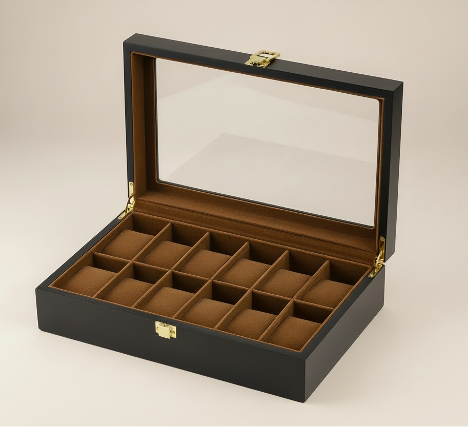 Boîte Montre Bois Naturel Aurum Prestige