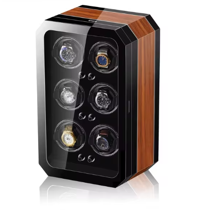 Remontoir Montre Automatique Bois 6 Places LED