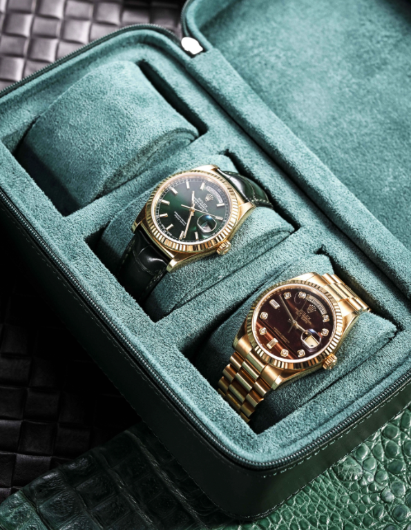 Étui Montre Cuir Signature 3 Places Voyage