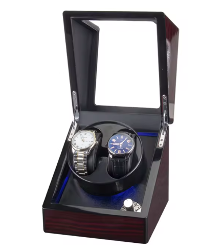 Remontoir Montre Bois Vernis Bleu Silencieux