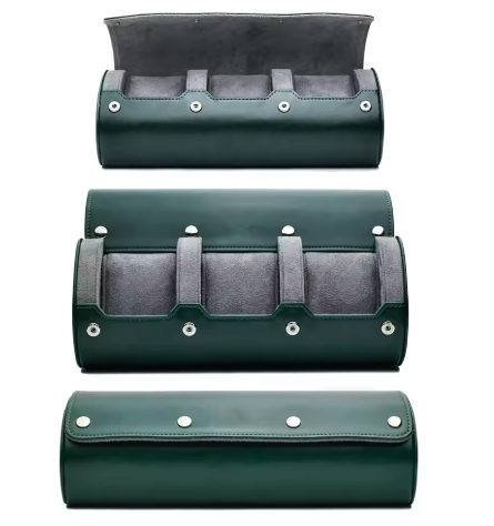 Étui Montre Cuir Vert Souverain 3 ou 6 Places
