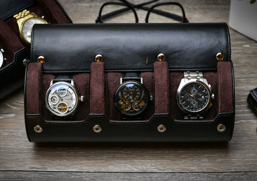 Étui Montre Cuir Noir Imperial