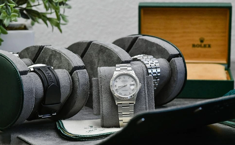 Étui Montre Cuir Vert Souverain 3 ou 6 Places