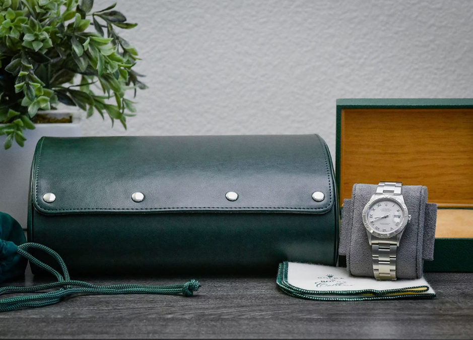 Étui Montre Cuir Vert Souverain 3 ou 6 Places