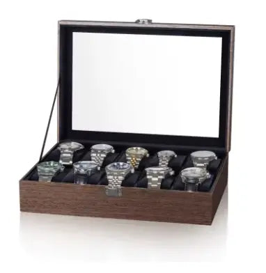 Boîte Montres Bois Velours 10 Slots