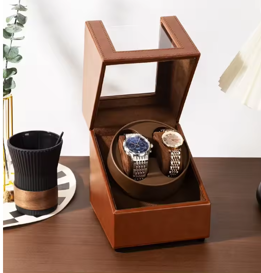 Remontoir Montre Cuir Noir Duo Mabuchi