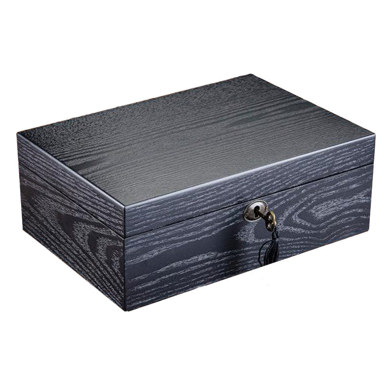 Coffre Fort Montre Bois Noir 10 Places Velours