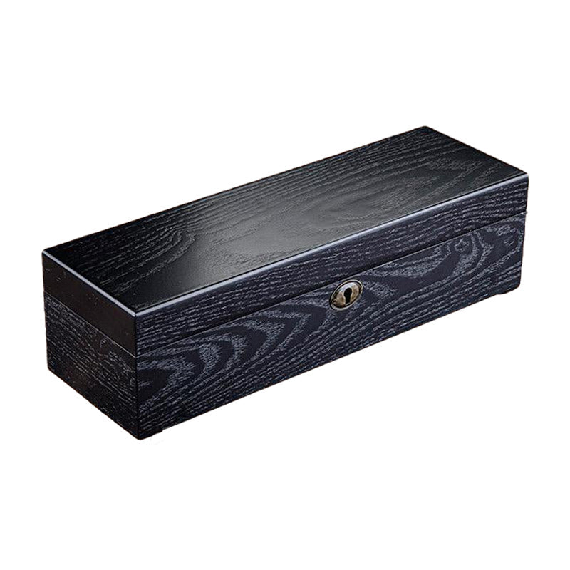 Coffre Fort Montre Bois Noir 6 Places Velours