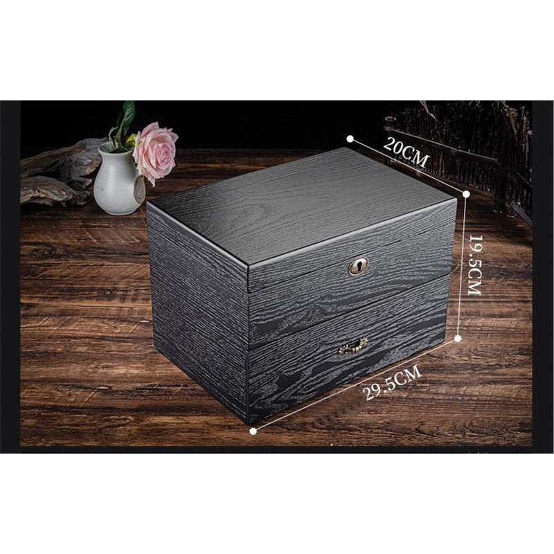 Coffre Fort Montre Chene Noir 20 Places Velours