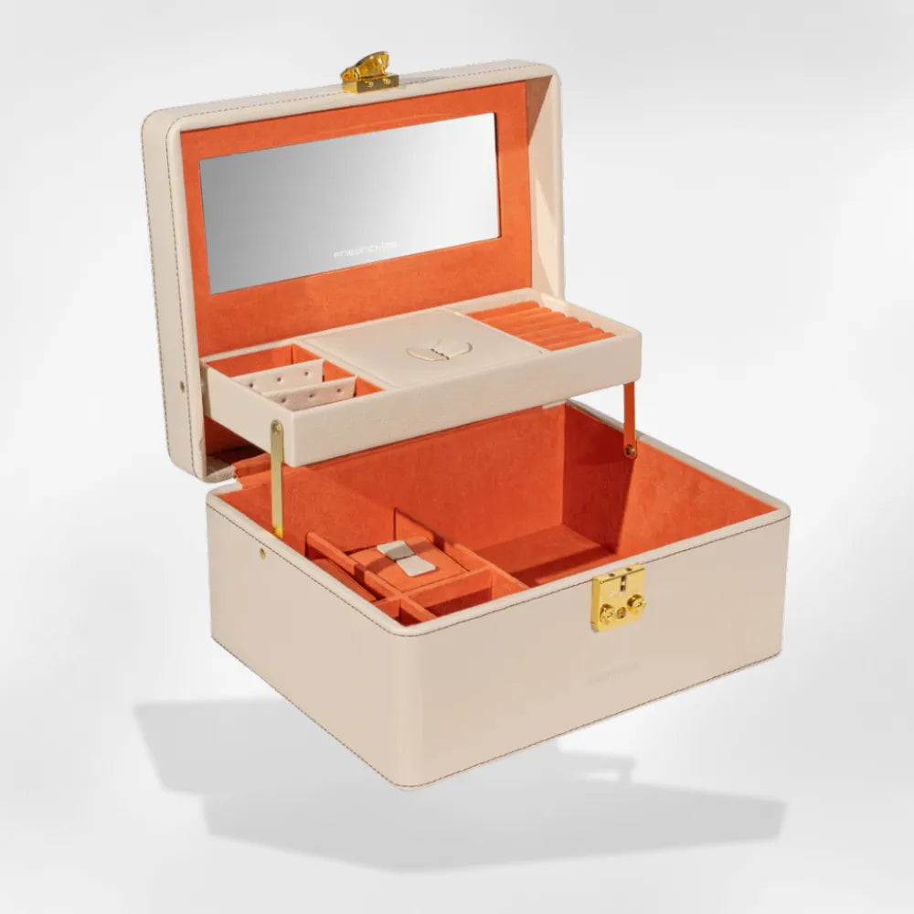Boîte Bijoux Femme Luxe Cuir Compartiments Securisee