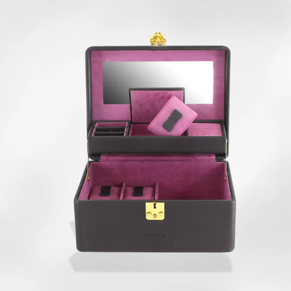 Boîte Bijoux Femme Luxe Cuir Compartiments Securisee