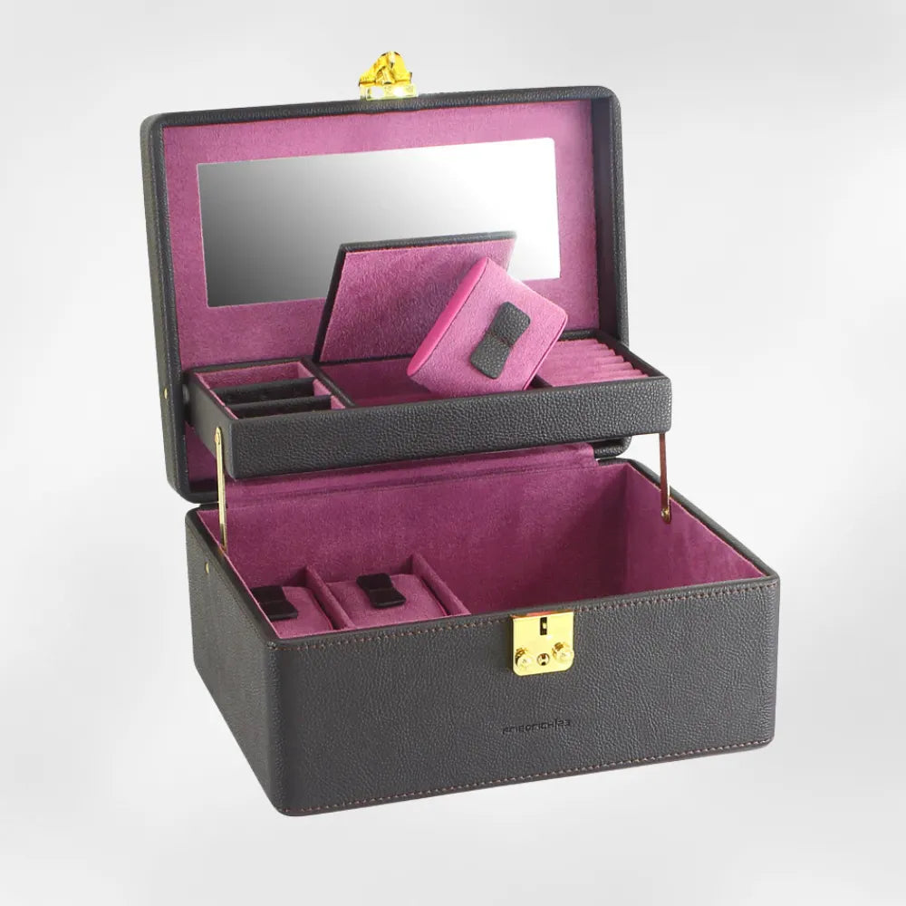 Boîte Bijoux Femme Luxe Cuir Compartiments Securisee