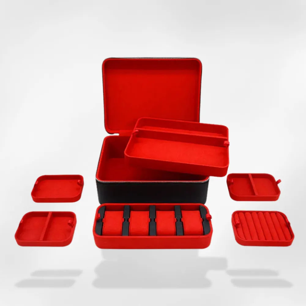 Boîte Bijoux Homme Cuir Voyage Compartimentée