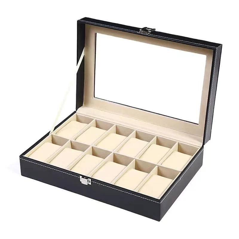 Coffret Montres Cuir Vitrine Verrouillable 20 Emplacements