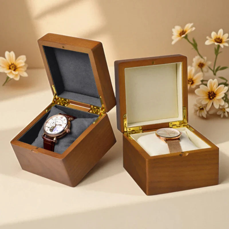 Coffret Bois Massif Montres 1 ou 2 Places Microfibre