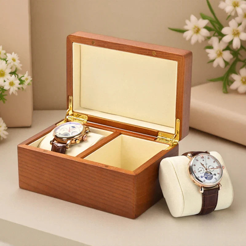 Coffret Bois Massif Montres 1 ou 2 Places Microfibre
