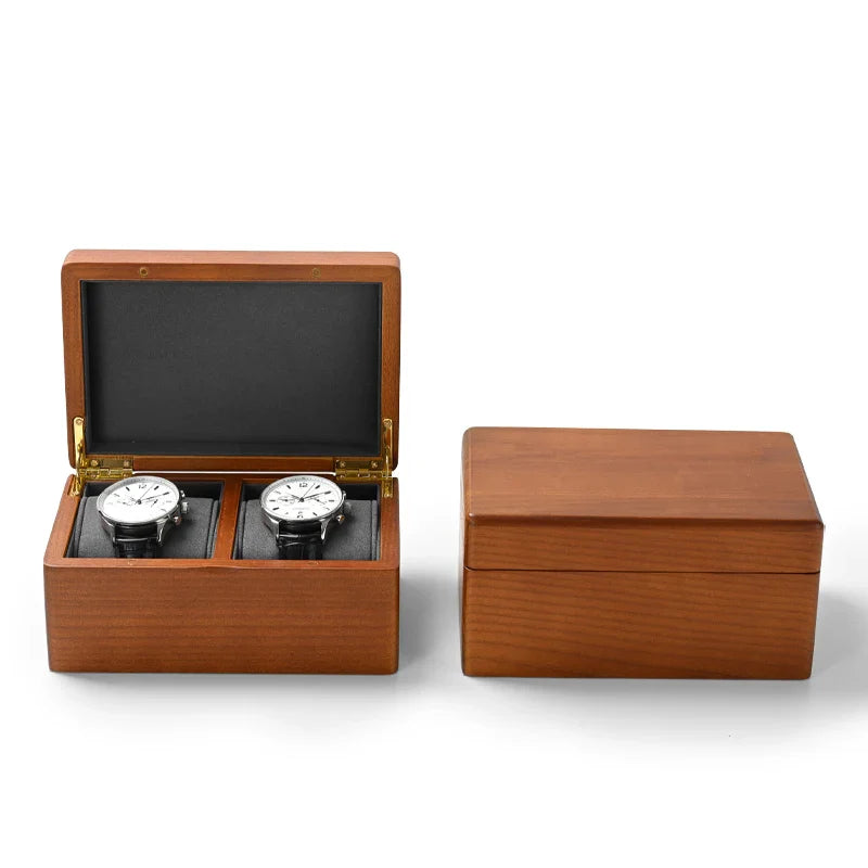 Coffret Bois Massif Montres 1 ou 2 Places Microfibre