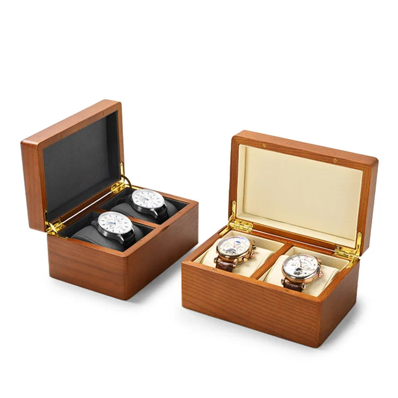 Coffret Bois Massif Montres 1 ou 2 Places Microfibre