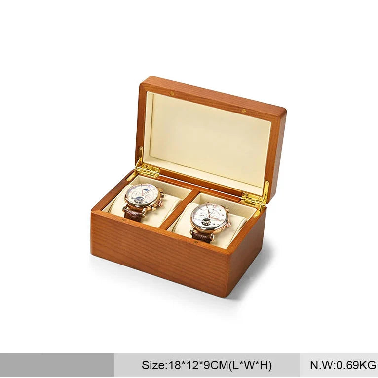 Coffret Bois Massif Montres 1 ou 2 Places Microfibre