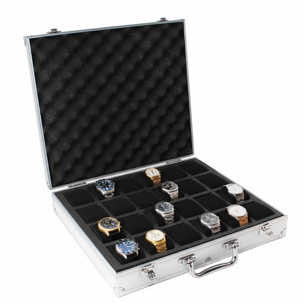 Boîte Montre Métal 24 Emplacements Premium