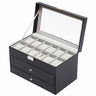 Coffret Montres Cuir Bijoux Lunettes 3 Niveaux
