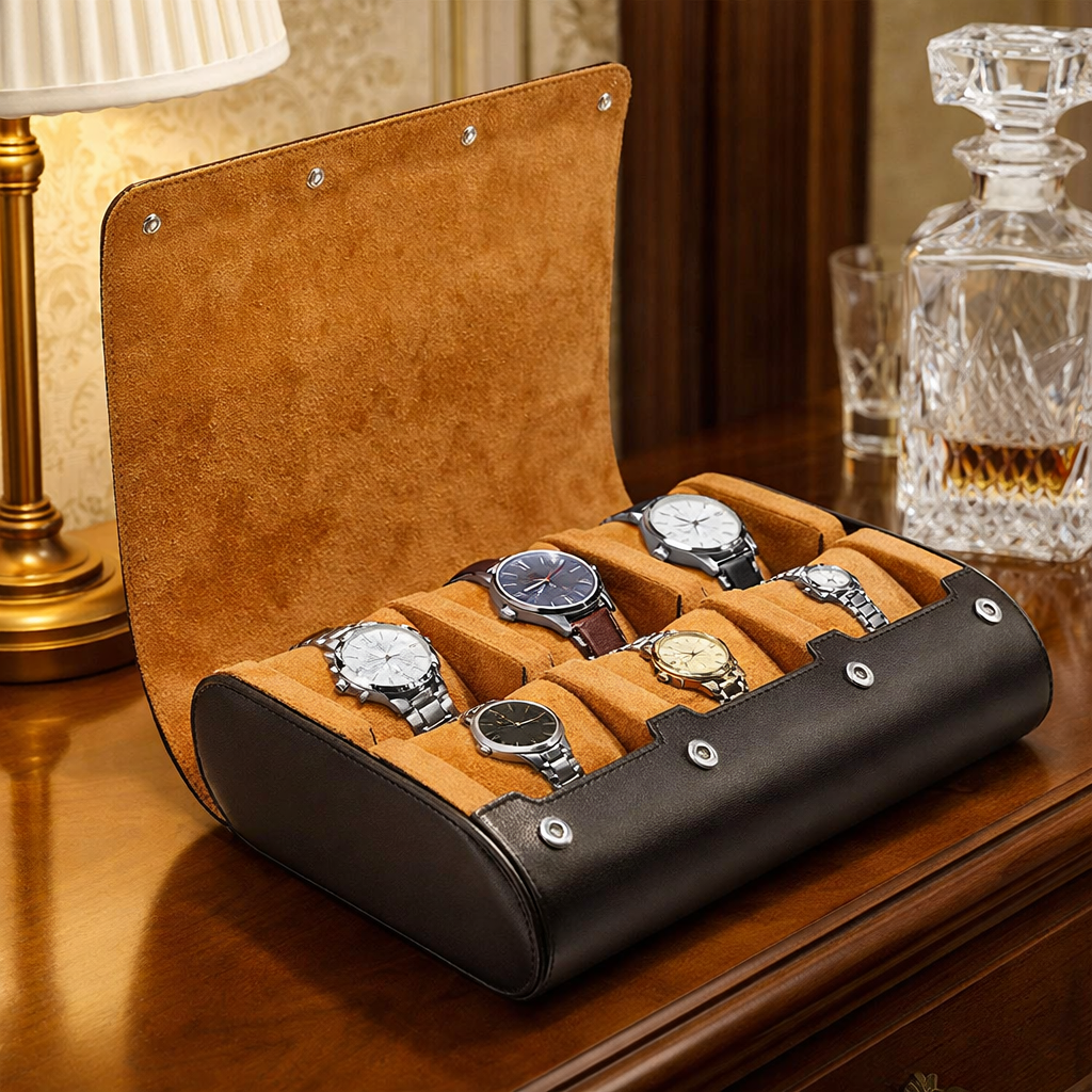 Coffret Montre Cuir Voyage 6 Places Stable