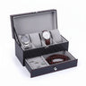 Coffret Montres Cuir Double Niveau 4 Emplacements