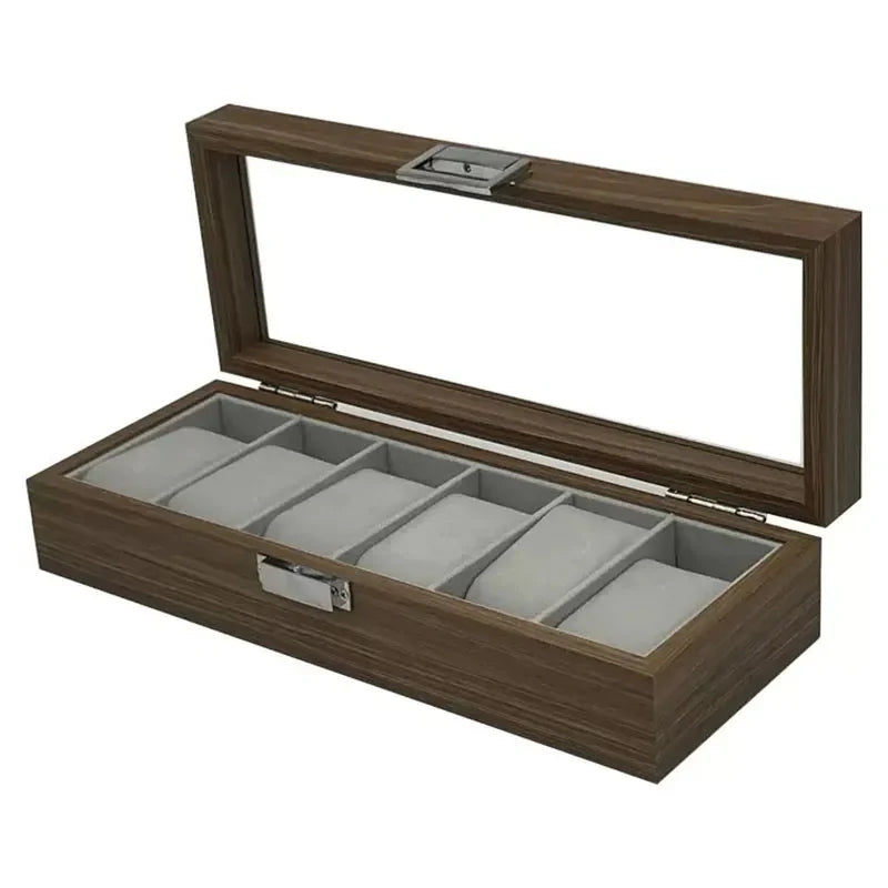 Coffret Montre Bois Noyer 6 Places