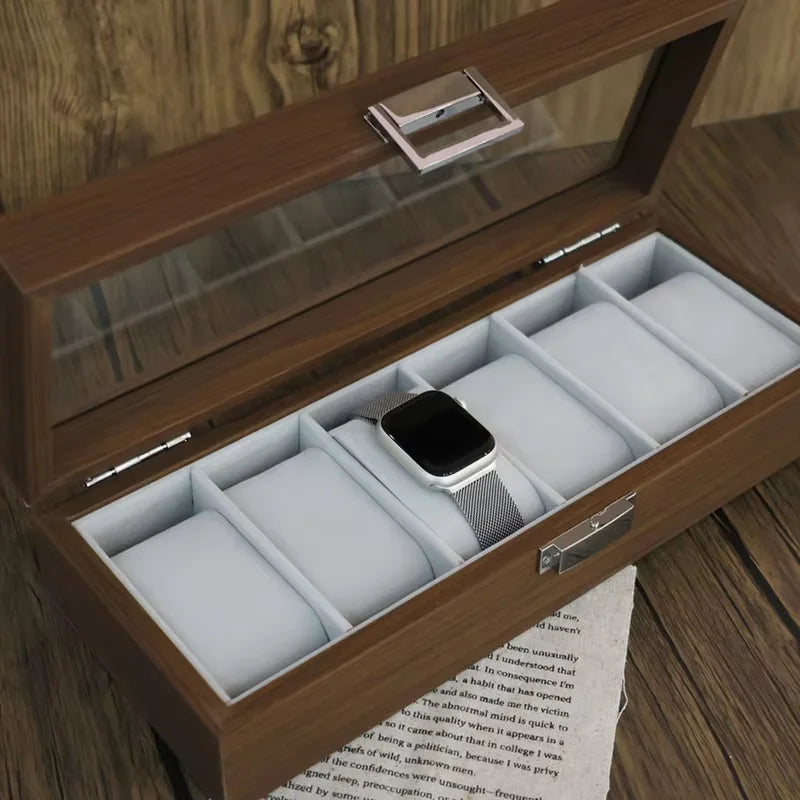 Coffret Montre Bois Noyer 6 Places