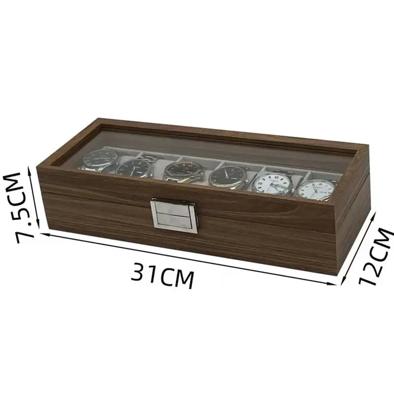 Coffret Montre Bois Noyer 6 Places