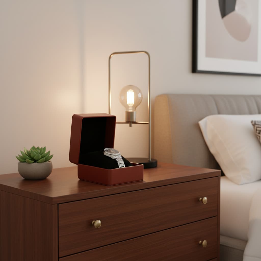 Coffret Cadeau Montre Cuir Marron 1 Emplacement