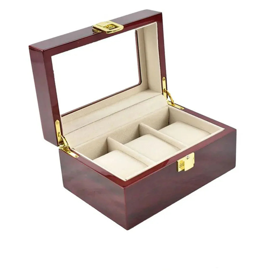 Coffret Vintage Bambou Montres Vitrine Vitrée