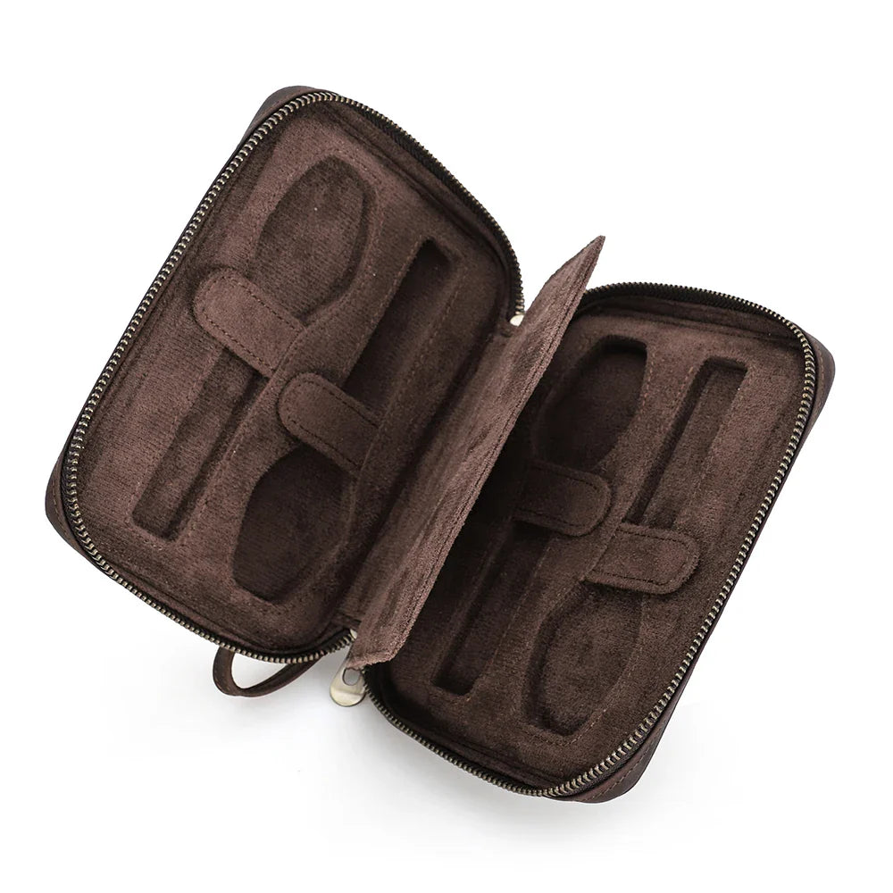 Coffret Montre Cuir Vintage Zippé 2 4 6 8 Places
