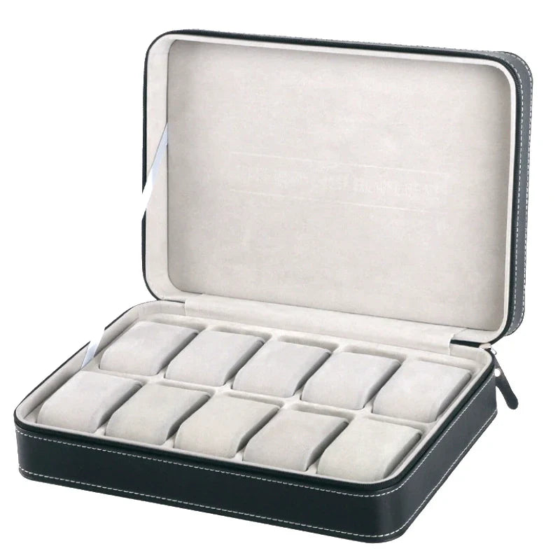 Coffret Montre Cuir Zippé Multi-Places