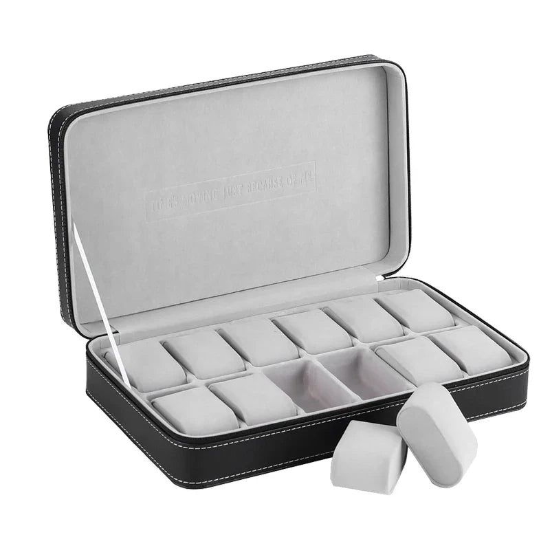 Coffret Montre Cuir Zippé Multi-Places