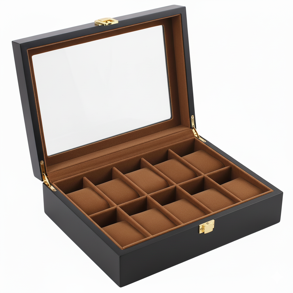 Coffret Bois Montres 12 Emplacements Multi-Capacité